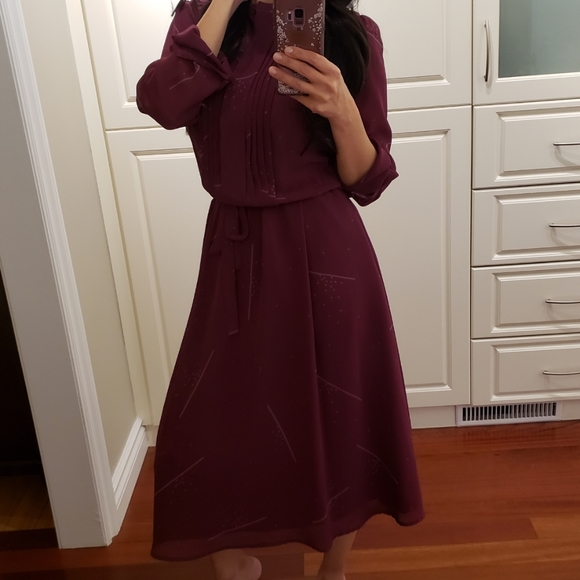 Vintage 70s Chiffon Dress - Picture 4 of 8